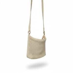The Sak Beige Crochet Crossbody Bag Lightweight Boho Comfort Purse Coastal Trave